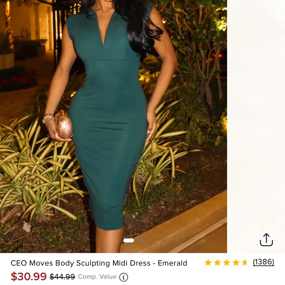 Fashion Nova Emerald Midi Dress